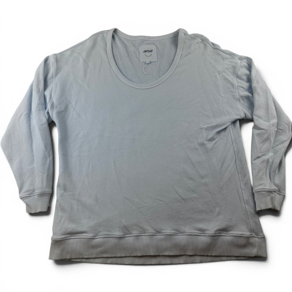 Aerie Let's Go Coconuts Sweatshirt Women S Blue Summer Daze Oversized Beachy‎
